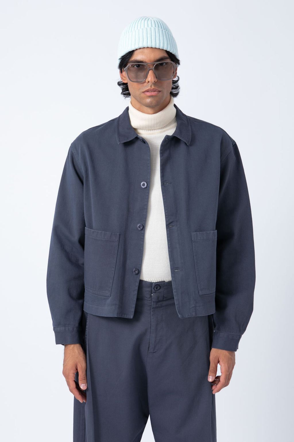Sobrecamisa Crop Azul niebla