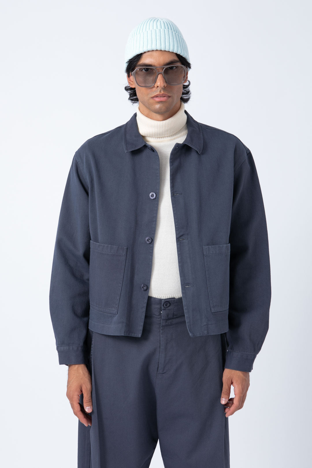 Sobrecamisa Crop Azul niebla