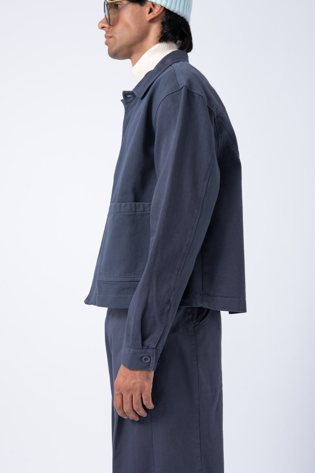 Sobrecamisa Crop Azul niebla