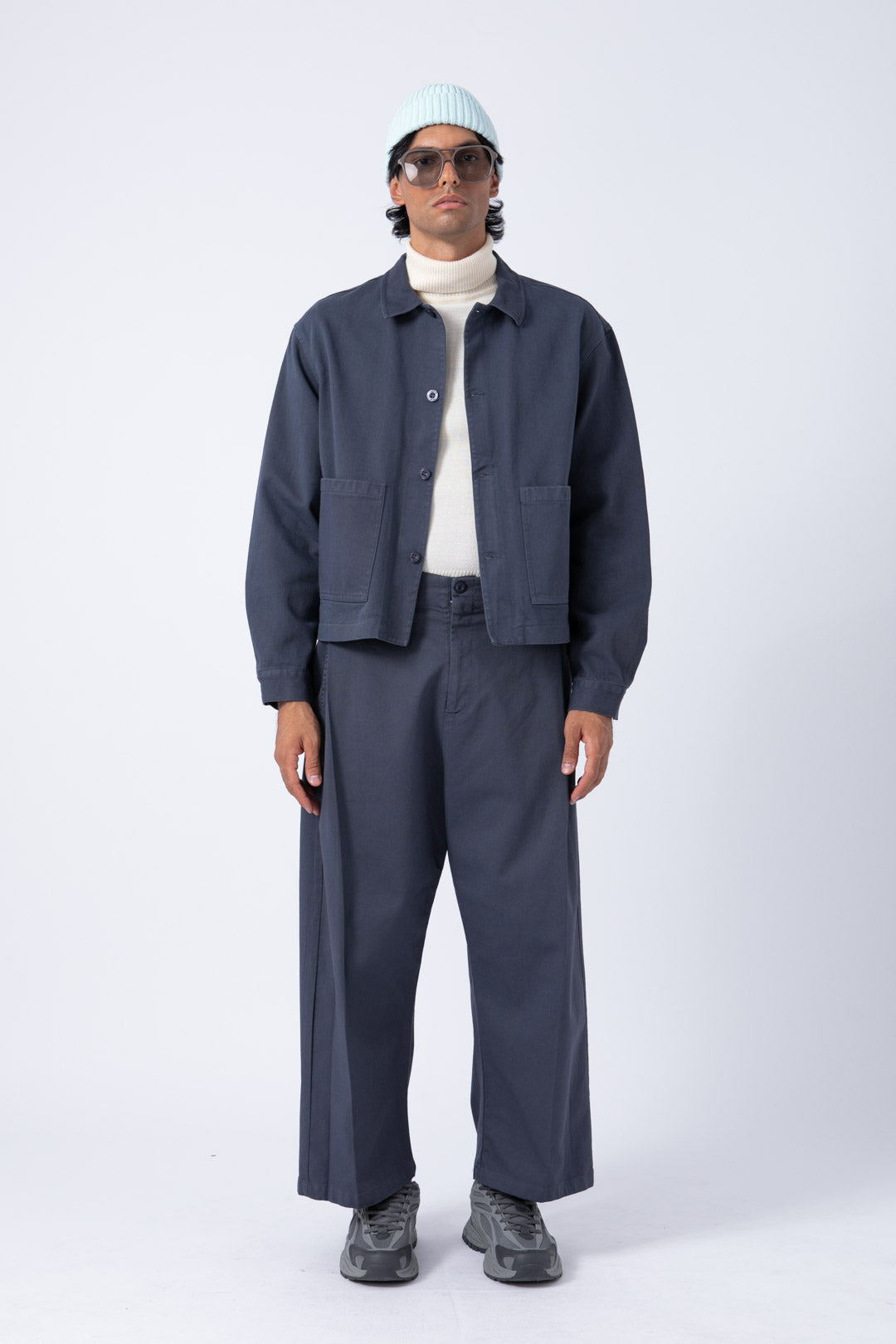 Sobrecamisa Crop Azul niebla