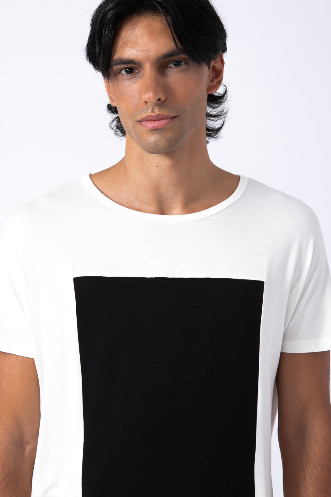 Camiseta Quadrilateral blanca - negra
