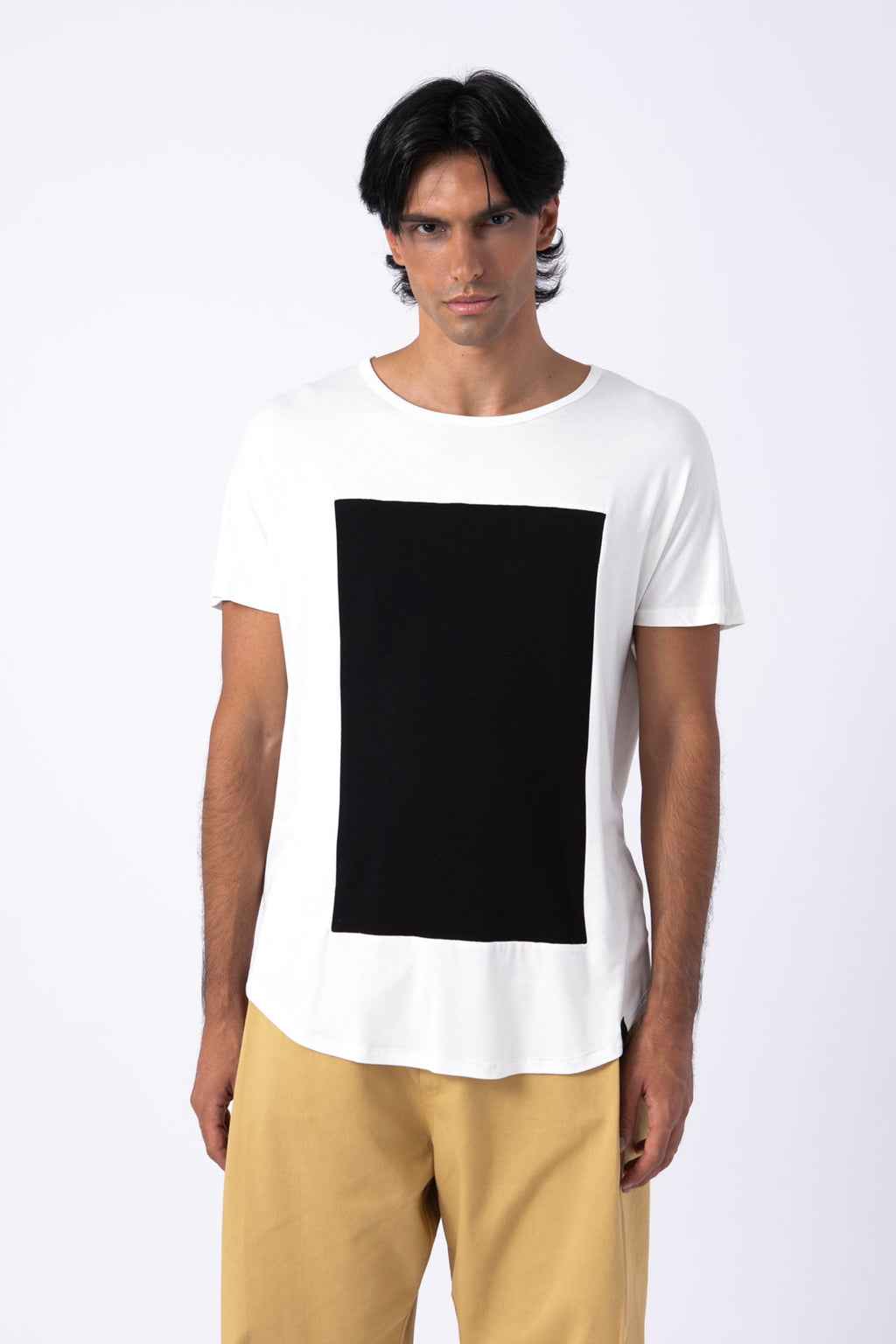Camiseta Quadrilateral blanca - negra