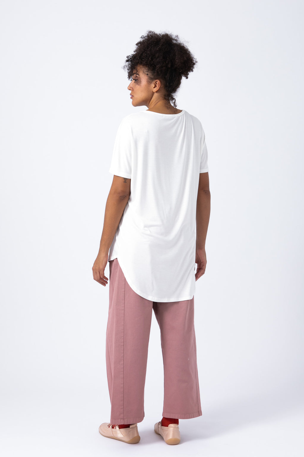 Camiseta Quadrilateral blanca - azul