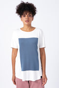 Camiseta Quadrilateral blanca - azul