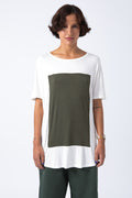 Camiseta Quadrilateral blanca - verde