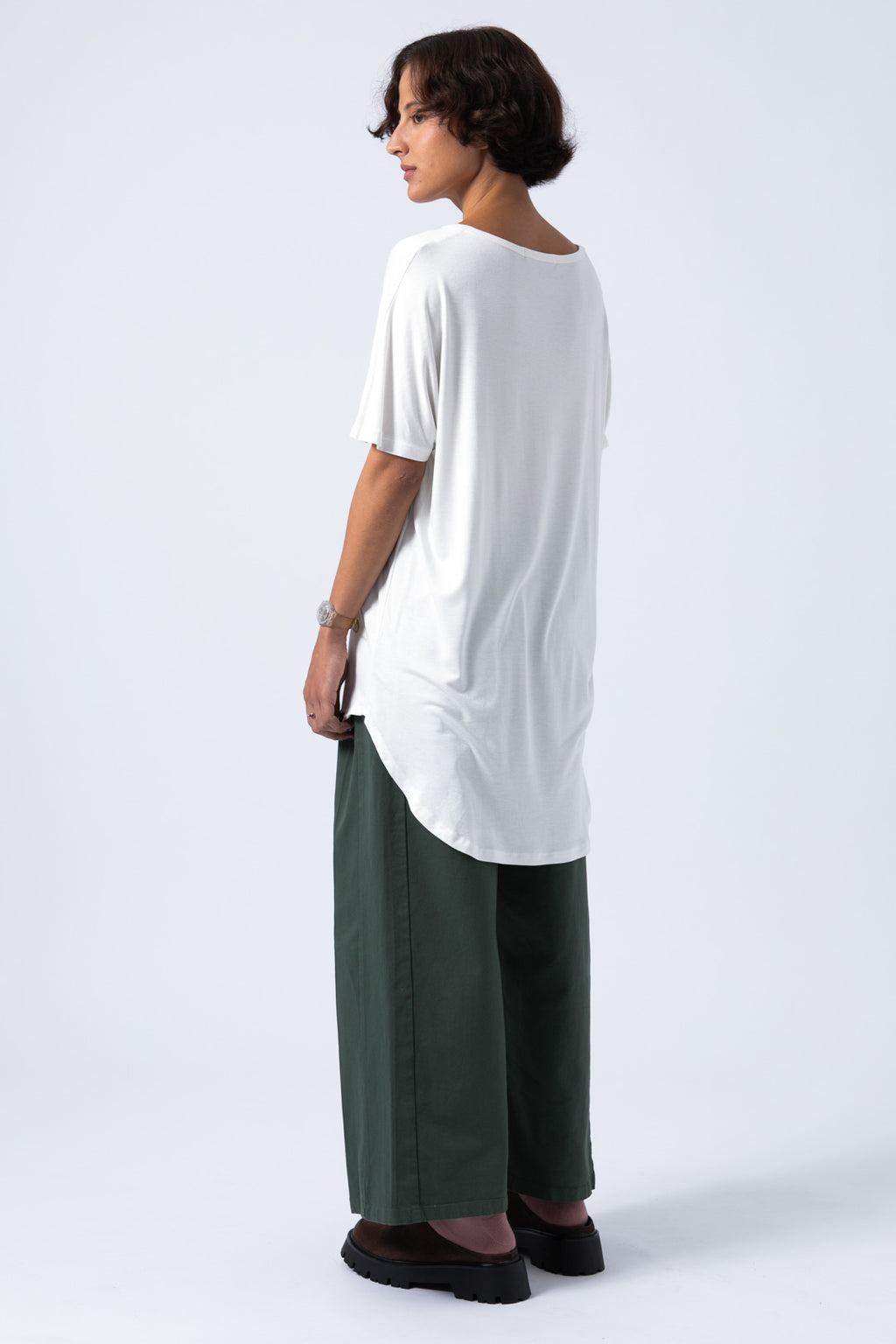 Camiseta Quadrilateral blanca - verde