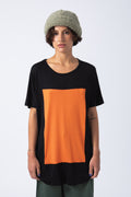 Camiseta Quadrilateral negra - naranja
