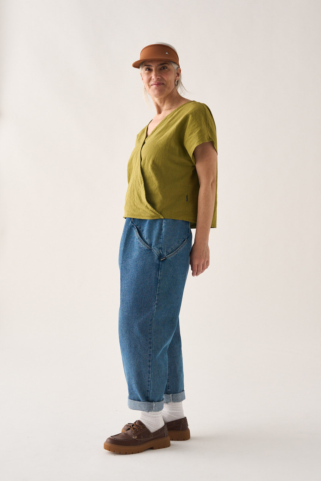 Origami denim pants