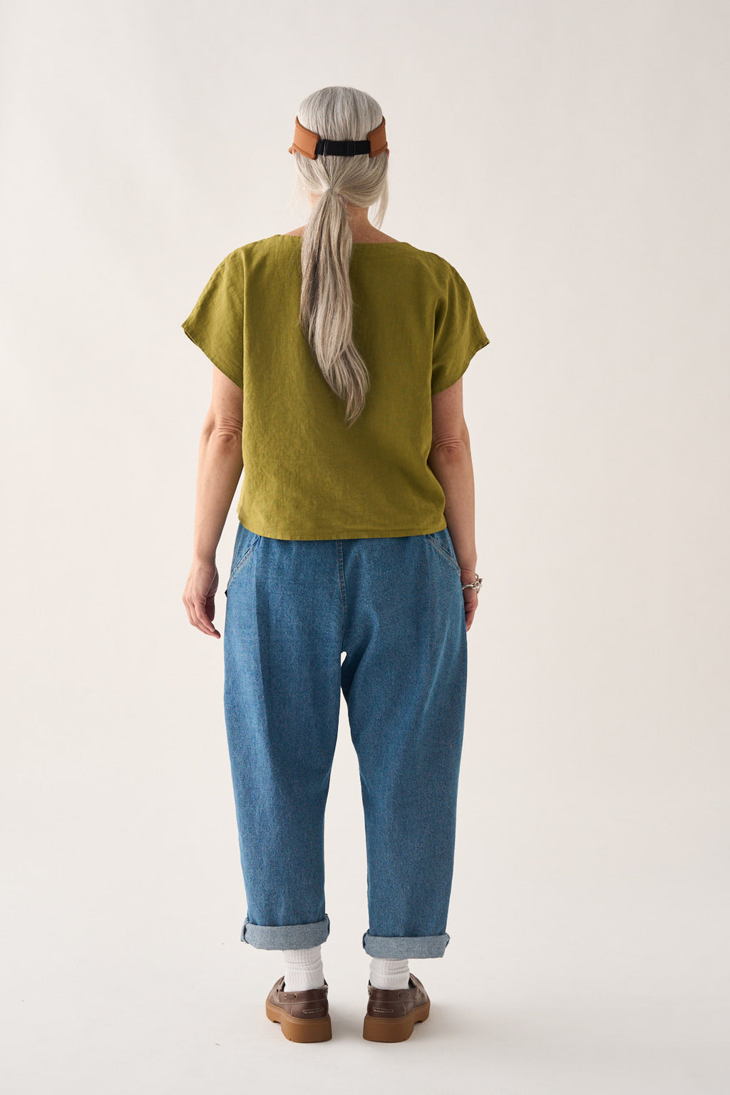 Origami denim pants