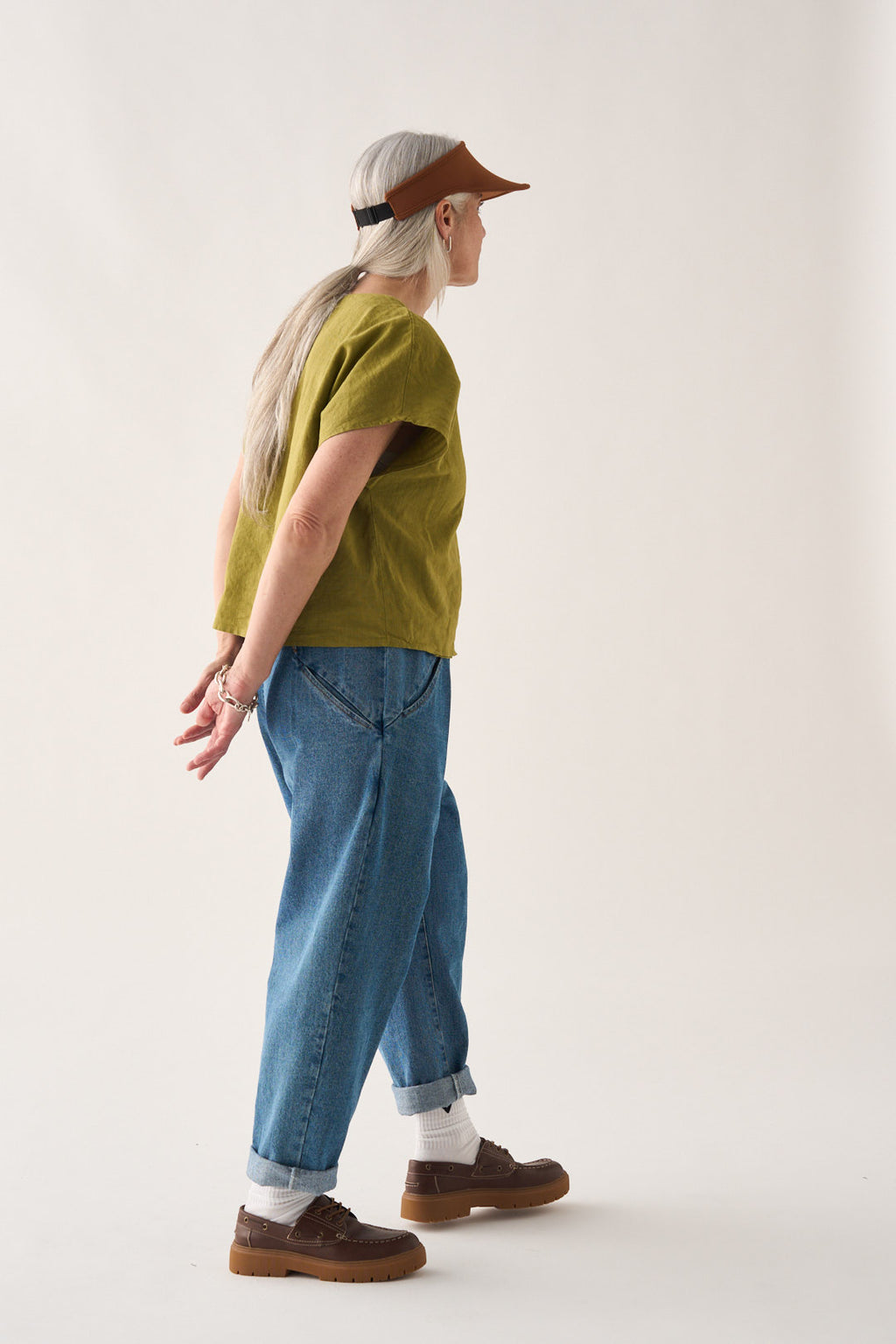 Origami denim pants