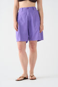 Lilac wide Bermuda shorts