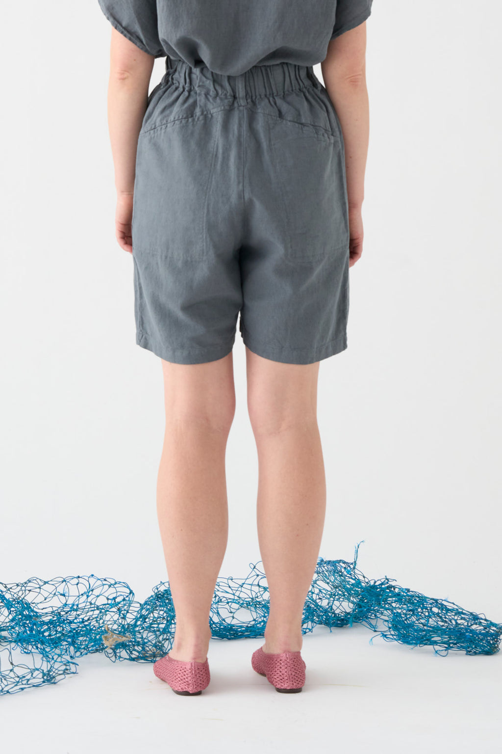Wide grey Bermuda shorts