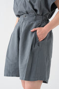 Wide grey Bermuda shorts