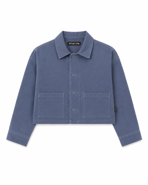 Sobrecamisa Crop Azul niebla