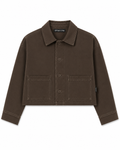 Sobrecamisa Crop Castaño