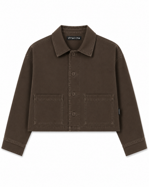 Sobrecamisa Crop Castaño