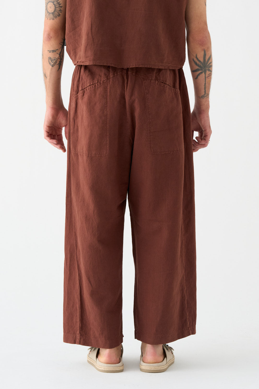 Chocolate wide-leg trousers