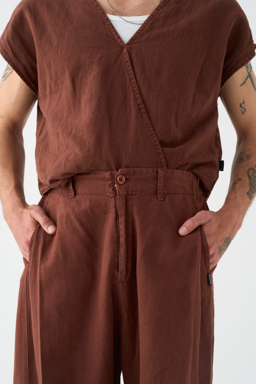 Chocolate wide-leg trousers