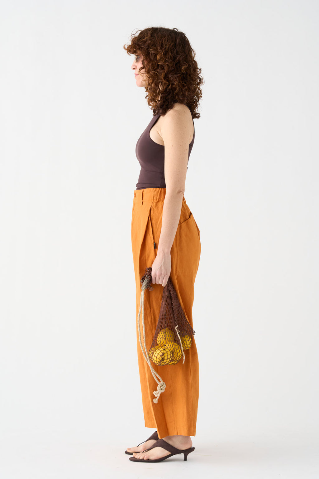 Orange wide-leg pants