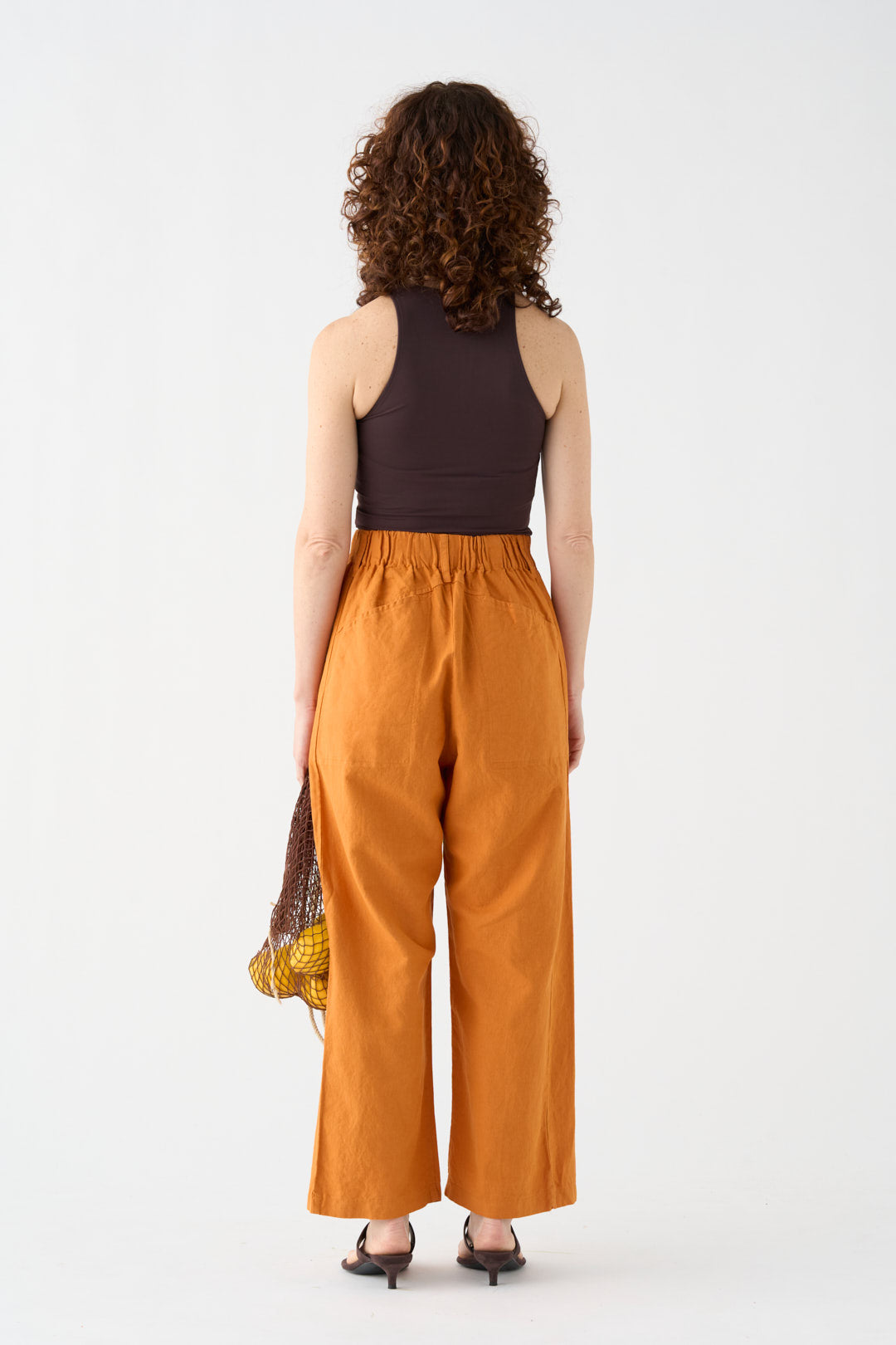 Orange wide-leg pants