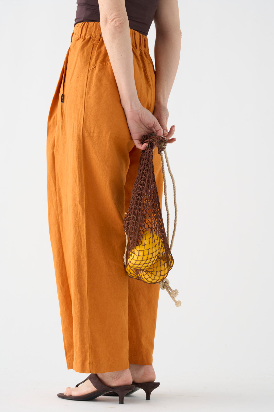 Orange wide-leg pants