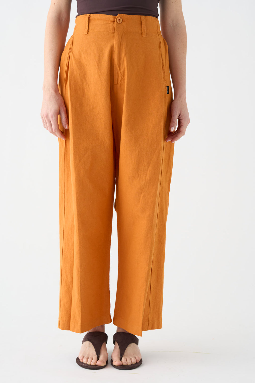 Orange wide-leg pants