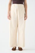 Natural wide-leg pants