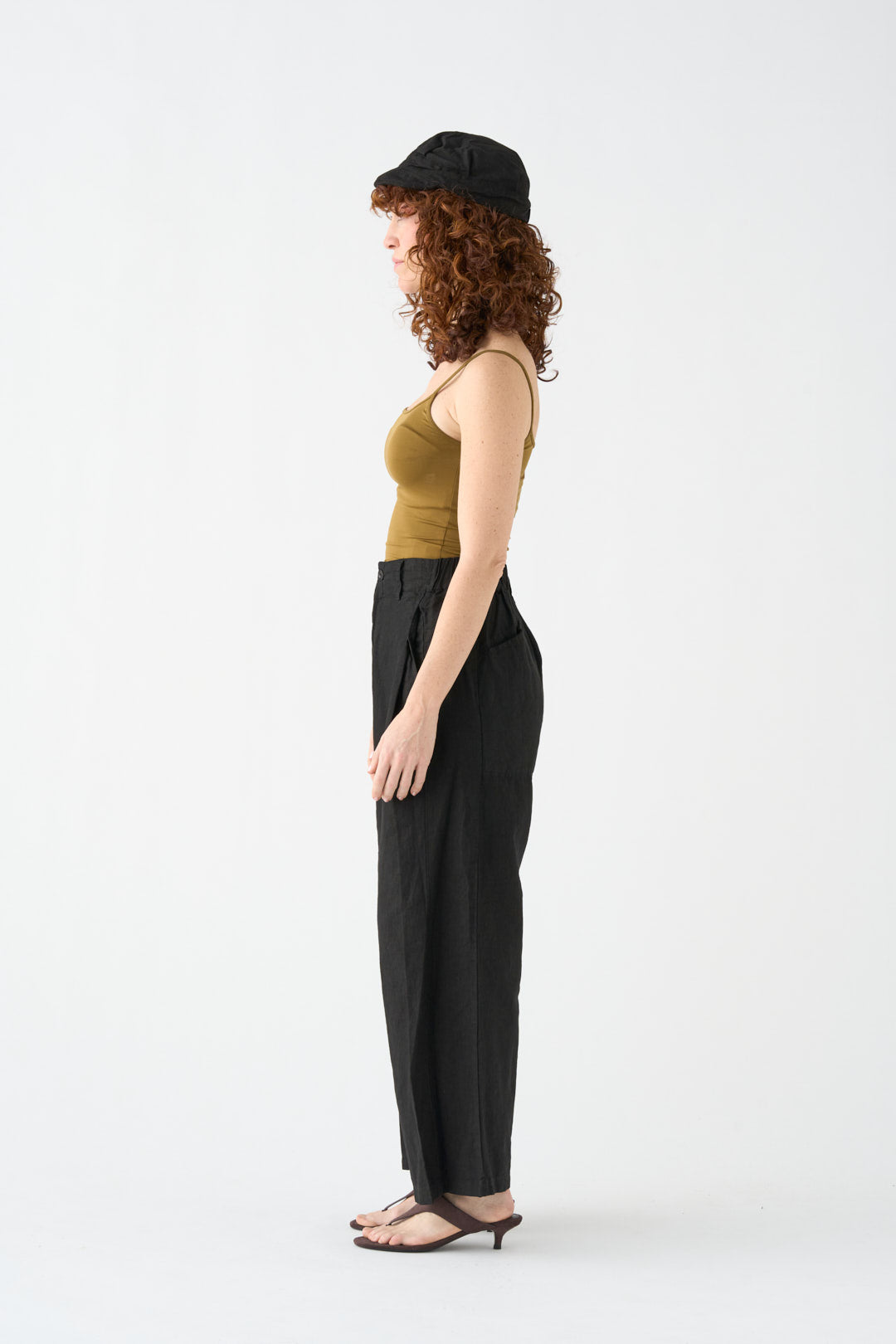 Black wide-leg trousers