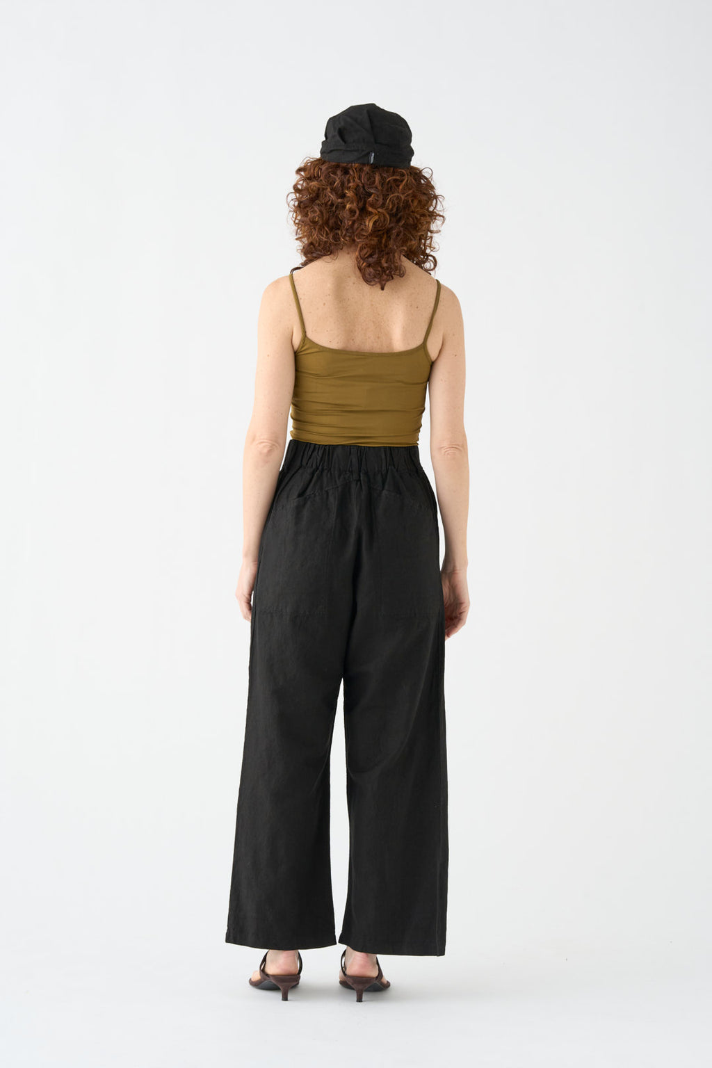 Black wide-leg trousers