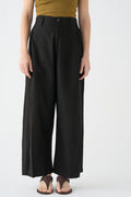 Black wide-leg trousers
