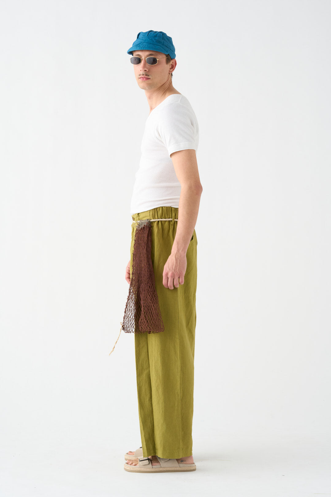 Pistachio wide-leg trousers