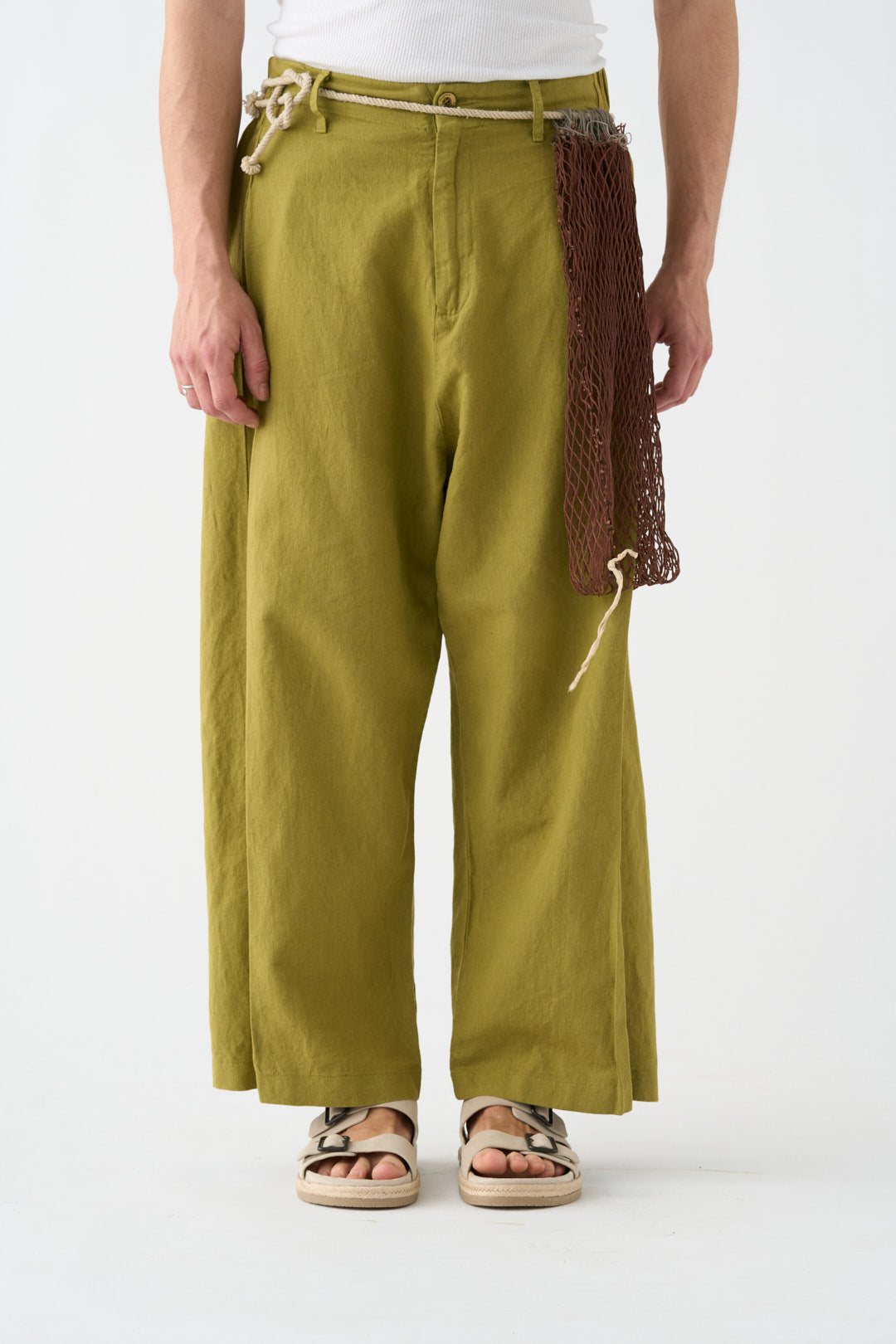 Pistachio wide-leg trousers