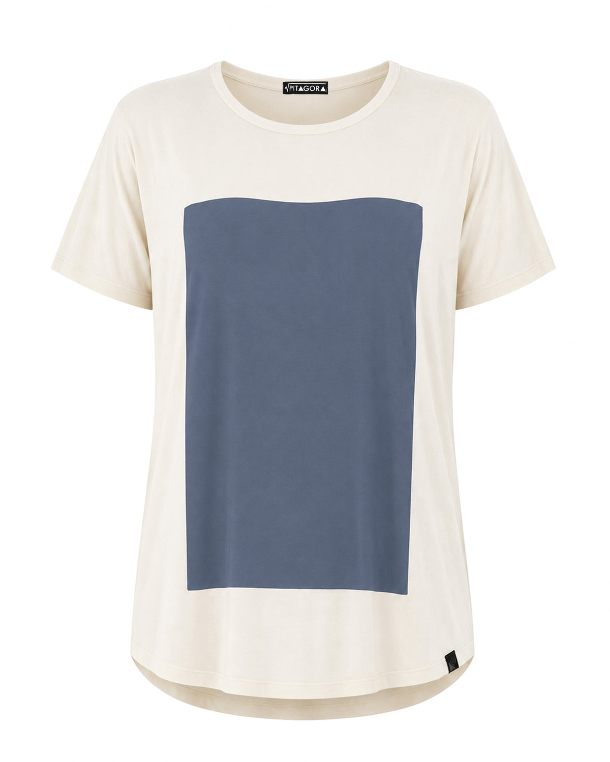 Camiseta Quadrilateral blanca - azul