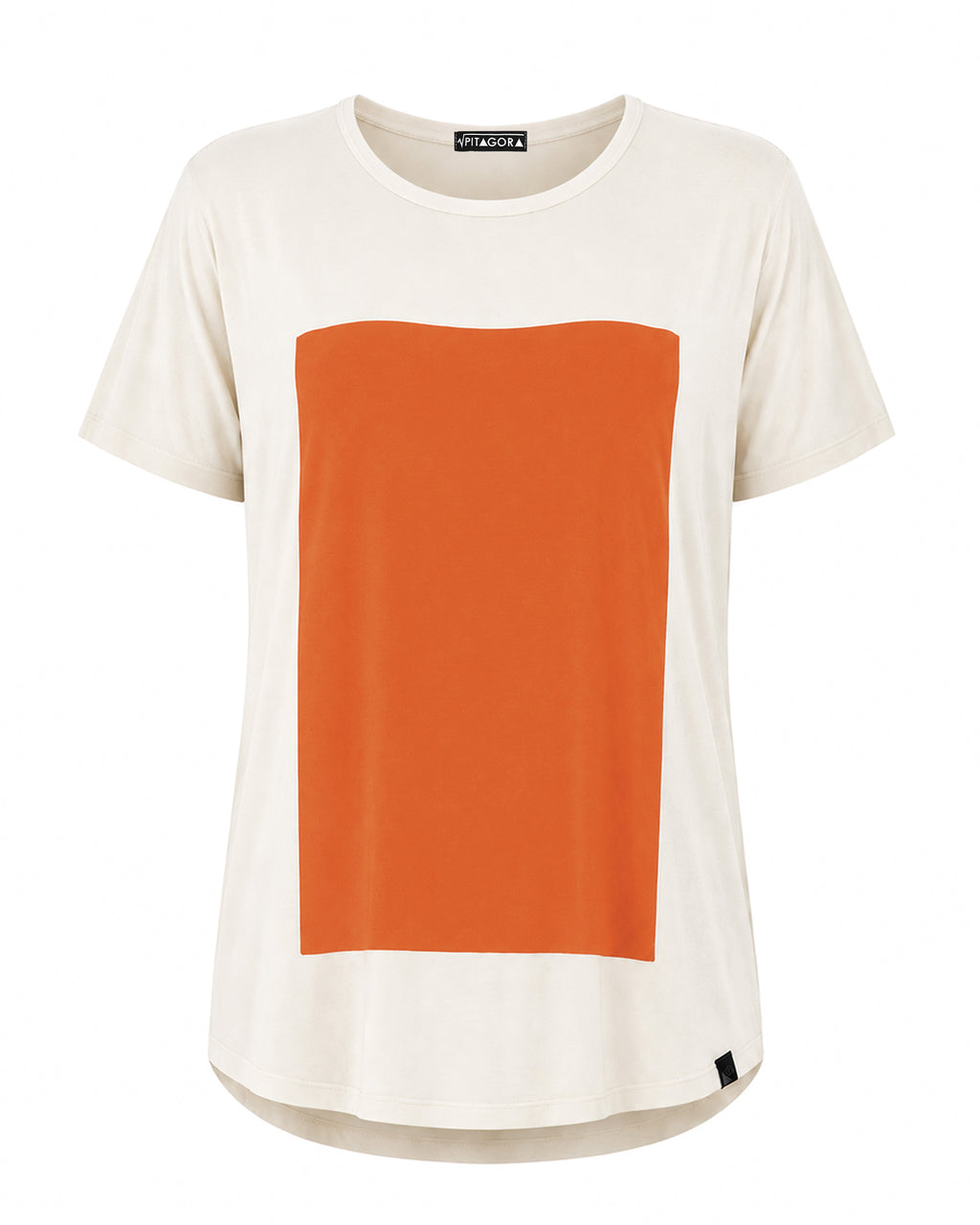 Camiseta Quadrilateral blanca - naranja
