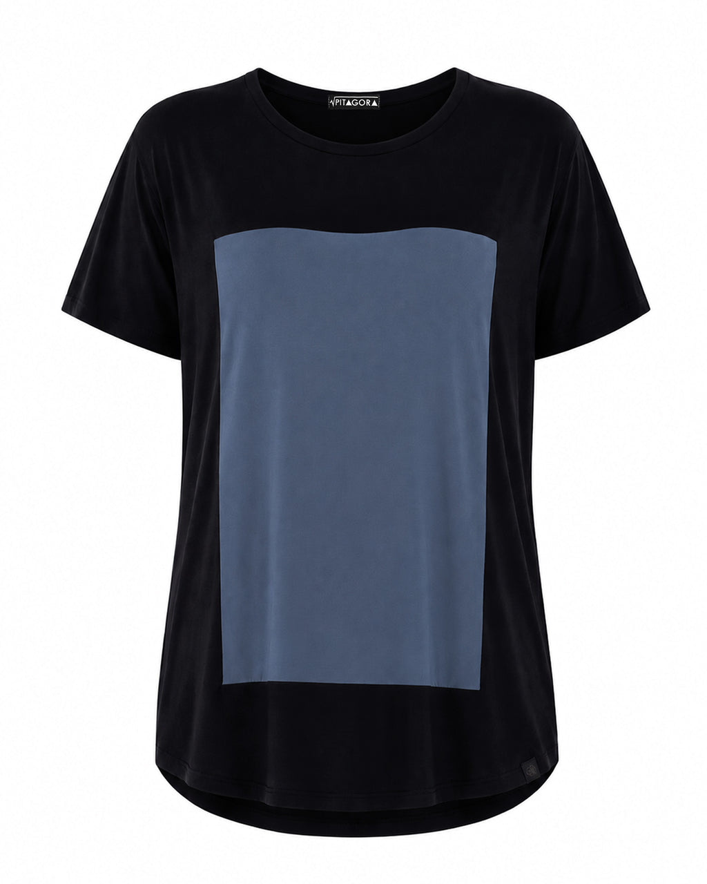 Camiseta Quadrilateral negra - azul
