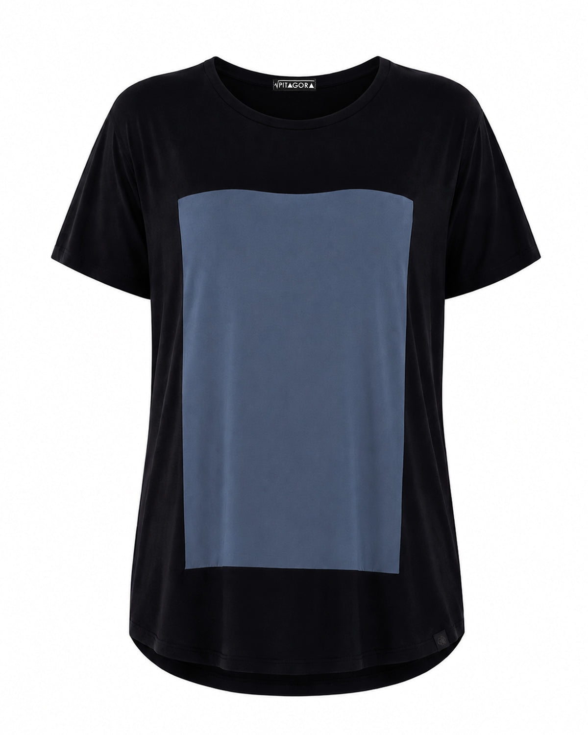 Camiseta Quadrilateral negra - azul
