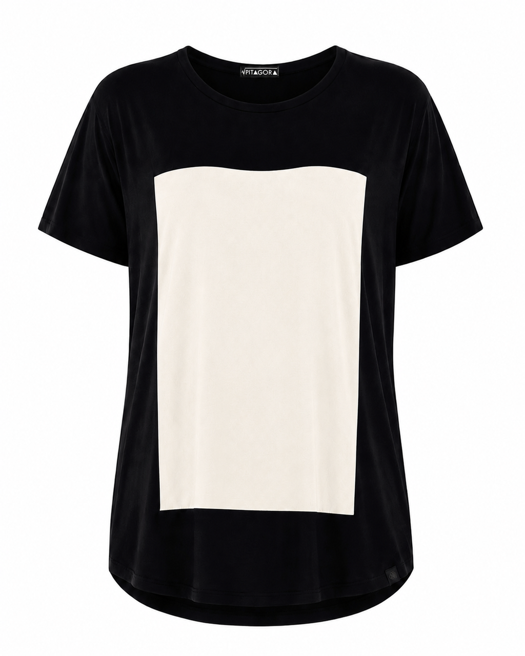 Camiseta Quadrilateral negra - blanca