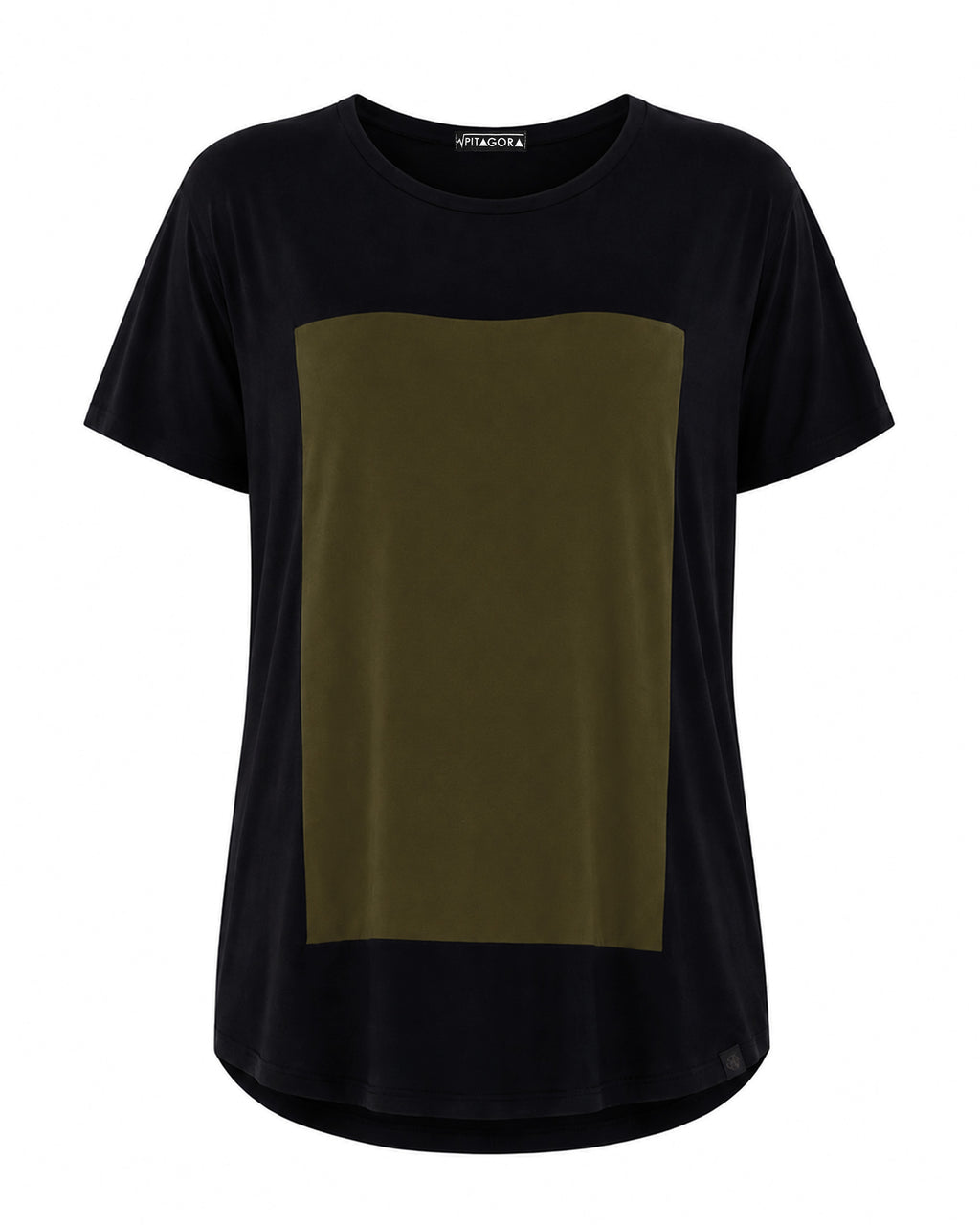 Camiseta Quadrilateral negra - verde