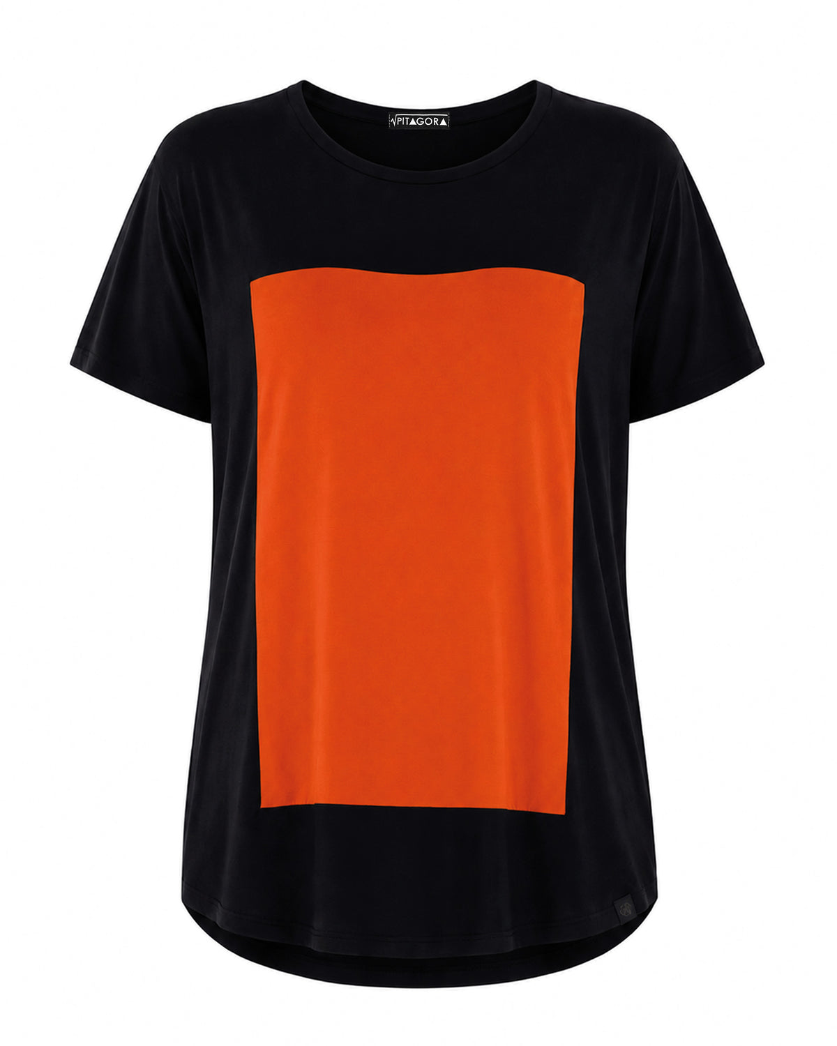 Camiseta Quadrilateral negra - naranja