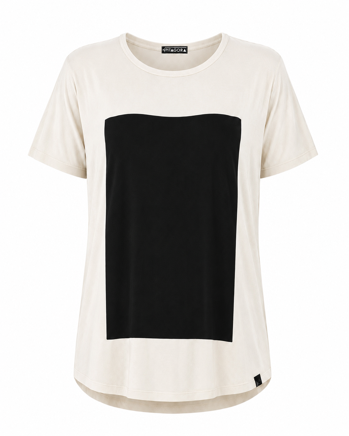 Camiseta Quadrilateral blanca - negra