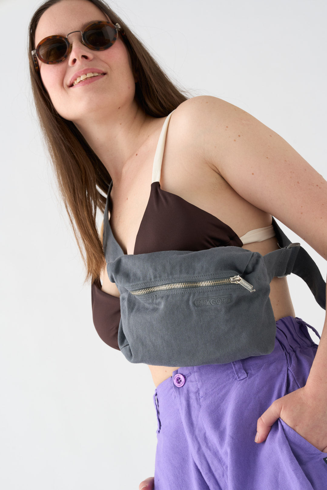 Grey fanny pack
